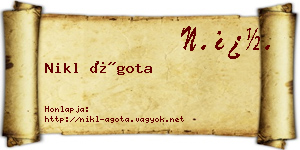 Nikl Ágota névjegykártya