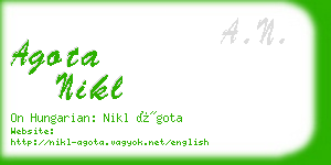 agota nikl business card